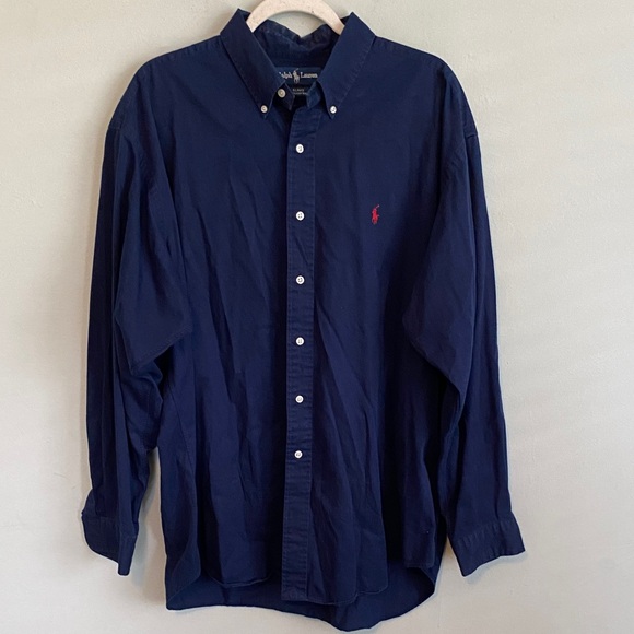 Ralph Lauren Other - Ralph Lauren Men's Blake Navy Blue Button Down Shirt Size XL